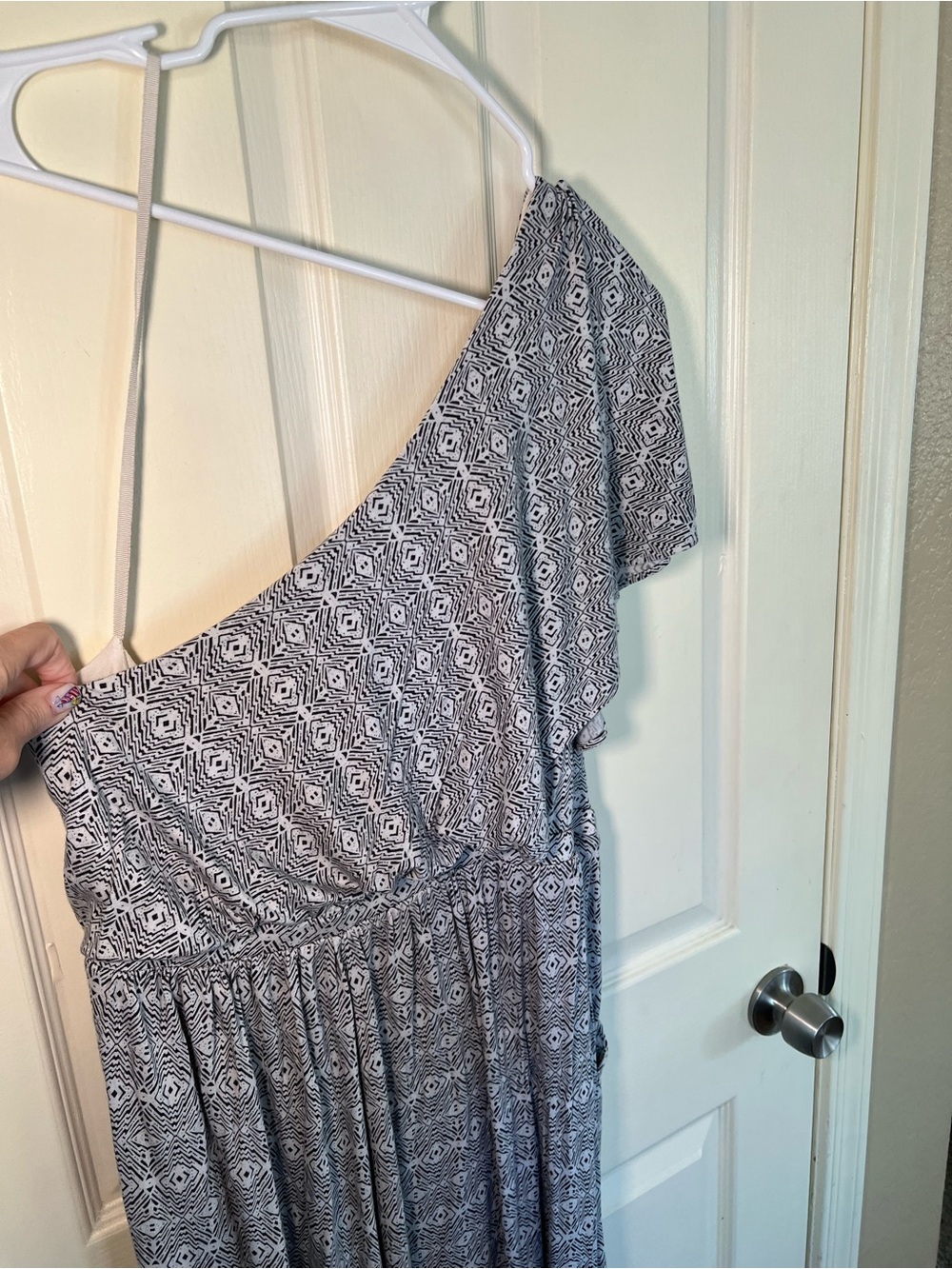 Anthropologie Maeve Jamie One Shoulder Jumpsuit Geometric Print Large - Picture 9 of 10